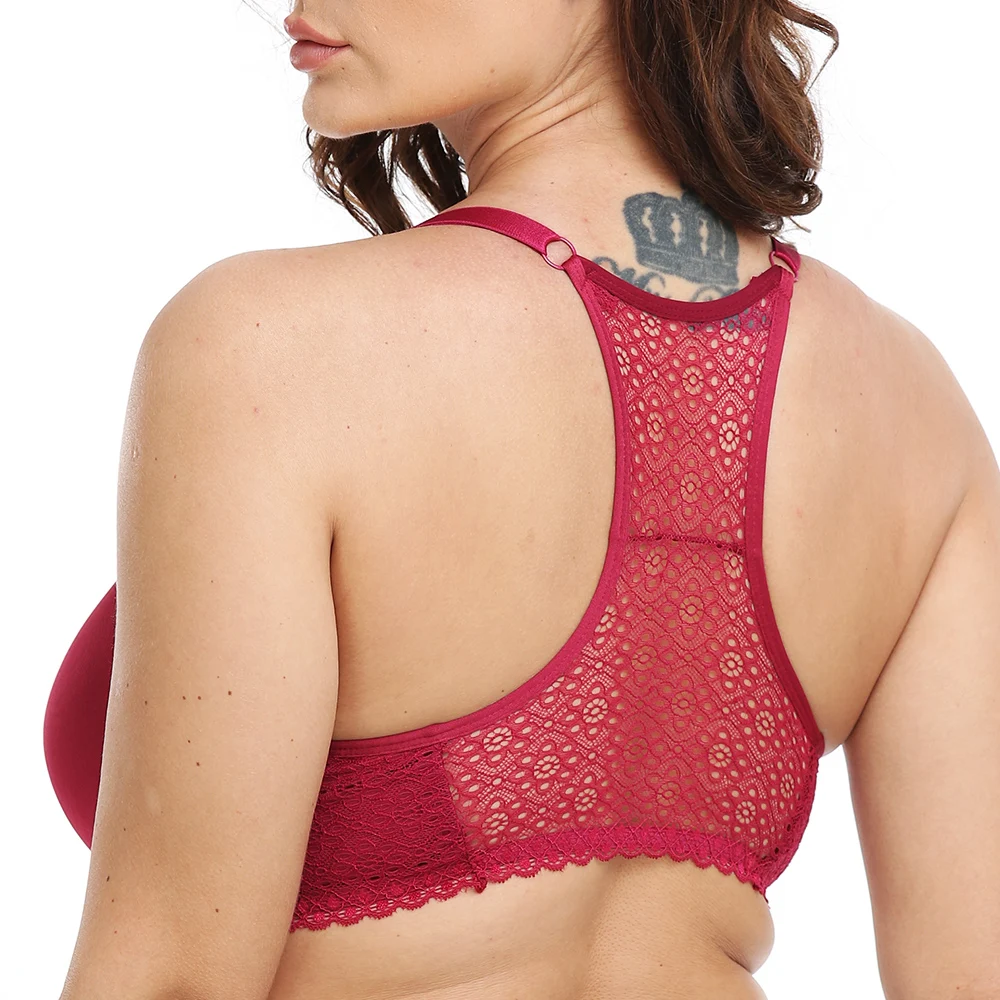 Front Closure Brassiere Plus Size Womens Back Bra Lager Bosom Sexy Lingerie BH Top Underwear C D E Cup 6