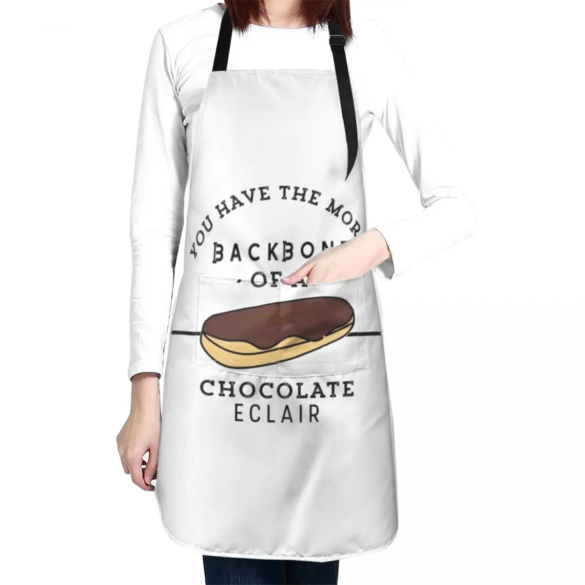 

moral backbone of a chocolate eclair Apron Kitchen Household Items Apron Woman