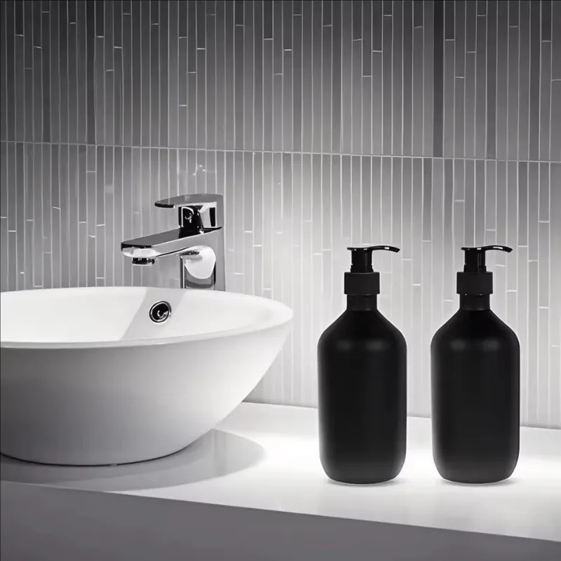 300/500ML Matte Black Liquid Soap Dispenser Refillable Shampoo Conditioner Body Lotion Container for Bathroom Supplies Hotel soap dispenser soap pump shower dispenser