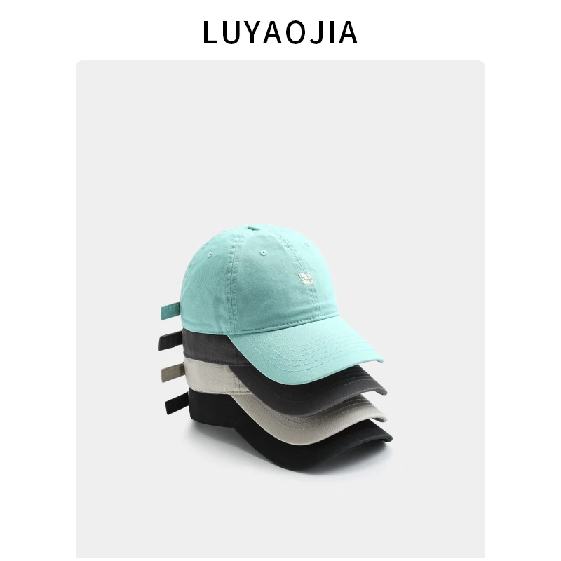 Letter Embroidery Soft Top Baseball Cap Women's Fashion All-Match Casual Fashion Men's Wide Brim Slimming Sun-Poof Peaked Cap