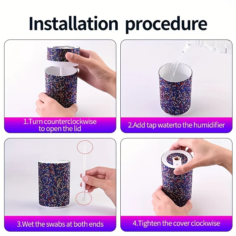 Air humidifier Car diffuser LED Light essential oil diffuser car electrical appliances mini air freshener
