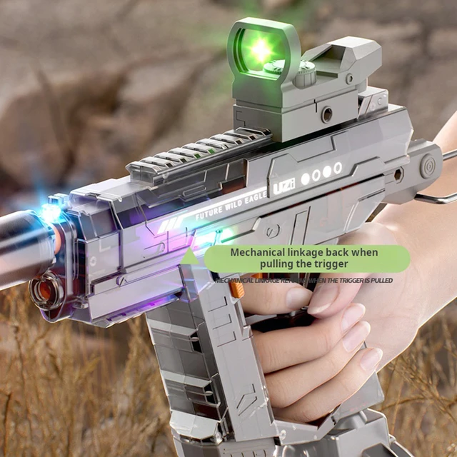 UZI Colorful Lights Electric Continuous Linkage Return Fully Automatic Dual Mode Children Summer Beach Water Toy Gift Water Gun 6