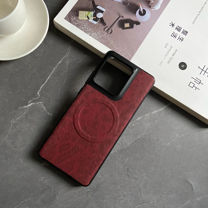 Magnetic Leopard Floral Leather Case with Mag-Safe Shell