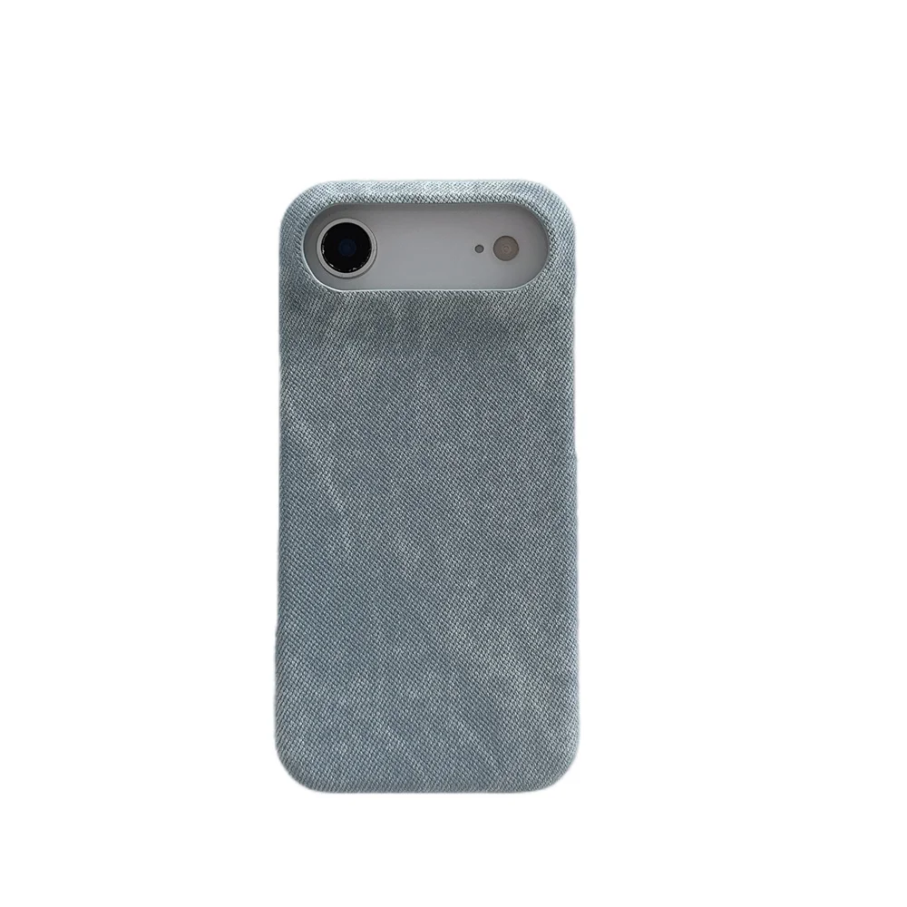 Denim Jeans Muster PU Leder stoßfeste Hülle Handyhülle für iPhone 17 16E 16 Plus 15 14 13 12 Pro Max 11 Hartplastikhülle – Detail 13