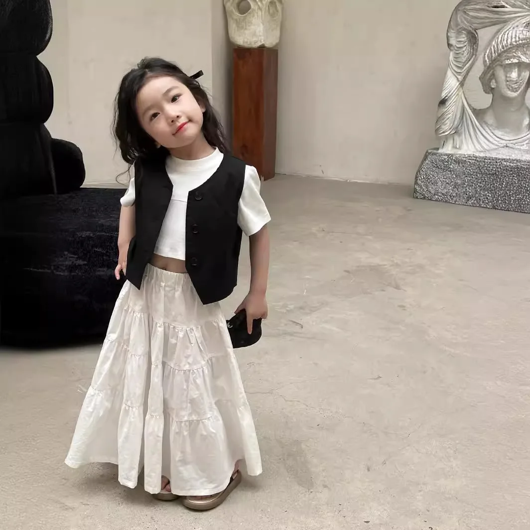 여아 조끼 코트, 한국 스타일 아동복, 소년 소녀 후드 캐주얼 조끼, 어린이 세트 단색 조끼, 가디건 의류, 2024