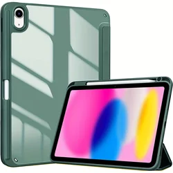 Versatile Tablet Protective Clear PC Cover with Wake Feature - iPad Pro 11 3rd 4th (Dark Green)