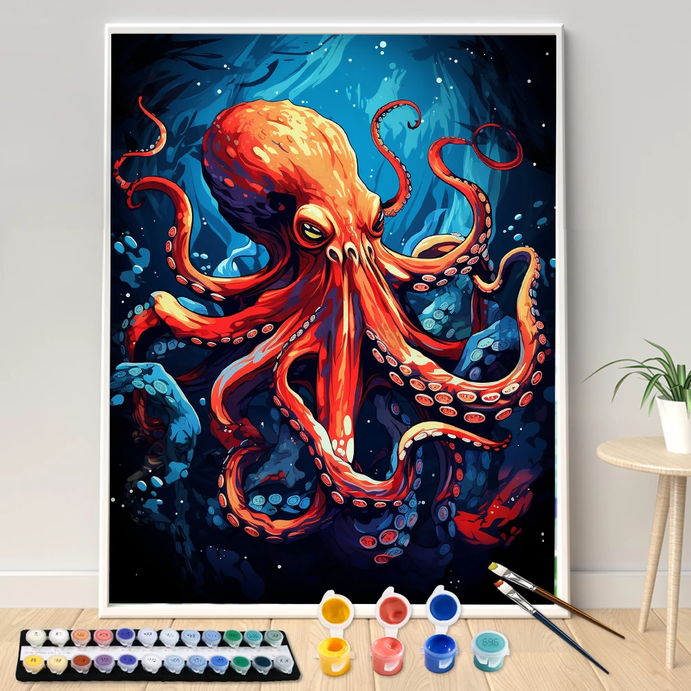 アクリル画タコ