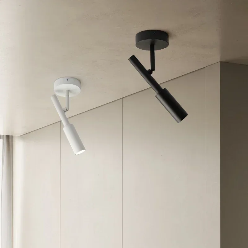 모던 LED 벽 램프, 블랙 화이트 회전식 스포트라이트, 침대 옆 침실 서재 복도 계단 발코니 실내 조명 기구