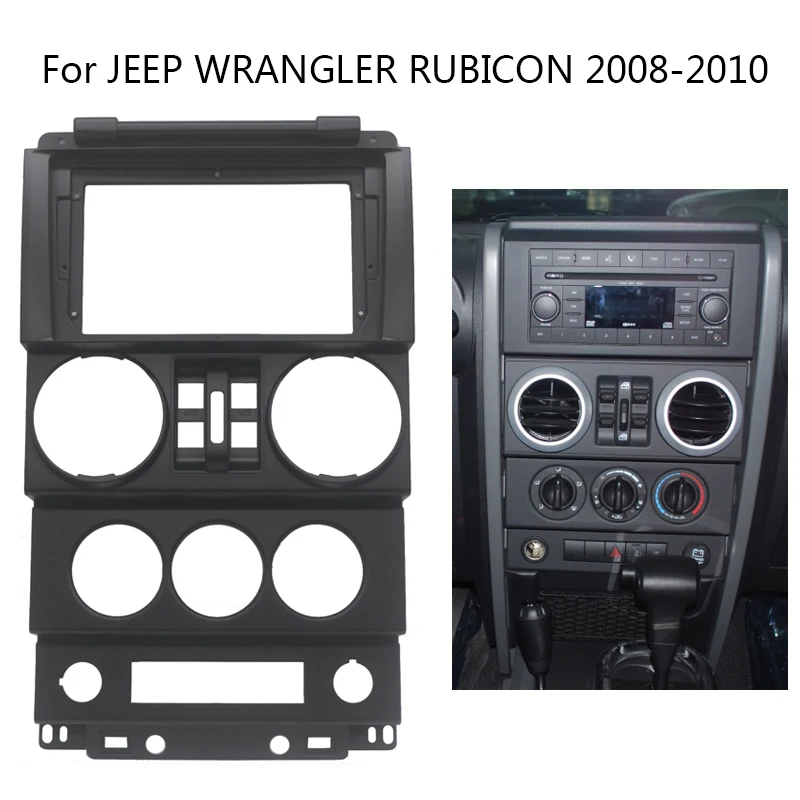Kit Telaio Autoradio Android Per Jeep Wrangler Rubicon 2008-2010 Supporto Console Centrale Stereo Automatico Fascia Trim Cornice Frontalino