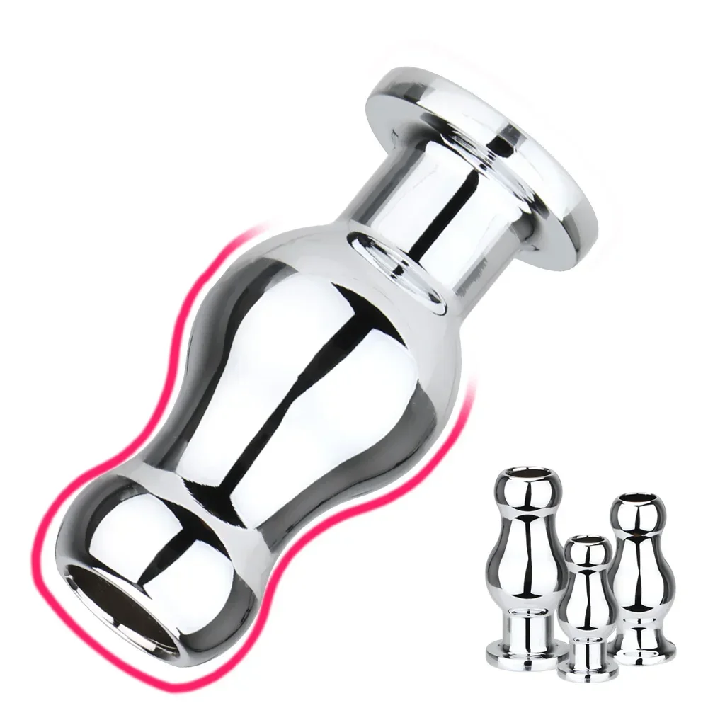 Anal Sex Spielzeug Sex Spielzeug Für Frau Männer Homosexuell Anal Dilatator Metall Butt Plug Douche Einlauf spritze Hohl Anal Plug g-punkt Stimulator 1