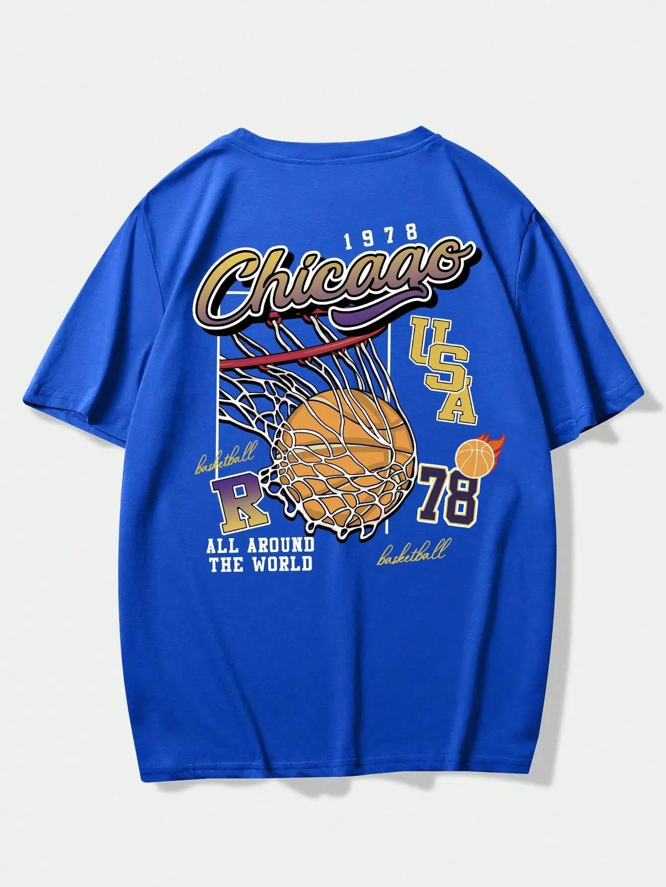 1978 Basketball Chicago All Around The World Male Tshirts