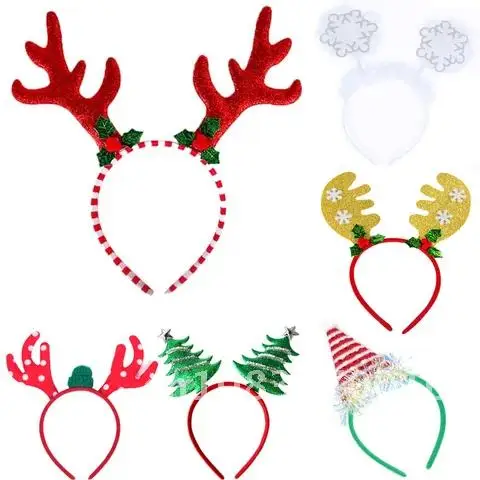 

Headband Christmas Santa Tree Elk Antlers Headband Xmas Navidad Party Kids Favor Headwear Christmas Decorations Party Cosplay