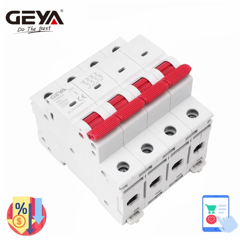 Geya-mini Disjuntor Gym10 4p ka ac Mcb Trilho do Ruído 220v 400v 6a63a Fabricante Direto da Fábrica ce cb Aprovado