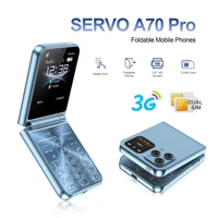 SERVO A70 PRO Flip Mobile Phone 3G WCDMA Speed Dial MP4 Player Flashlight FM Radio Foldable 2 SIM Standby Feature Phones Type-C 1