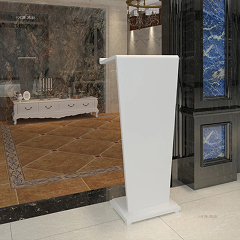 Minimalist Reception Desks Hotel Welcome Reception Counter Modern Light Luxury Office Furniture Host Podium for Conference Room