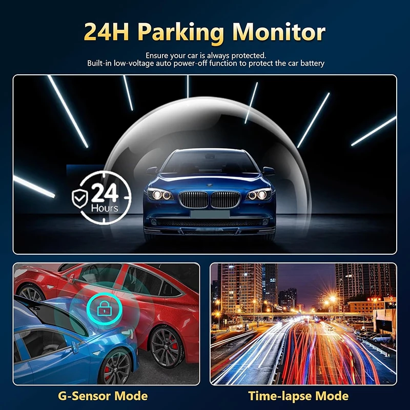 360° Car DVR 1080P Video Recorder Dash Cam for Car 3/4 Lens Front Right Rear View camera Night Vision 24H Parking Monito Camera