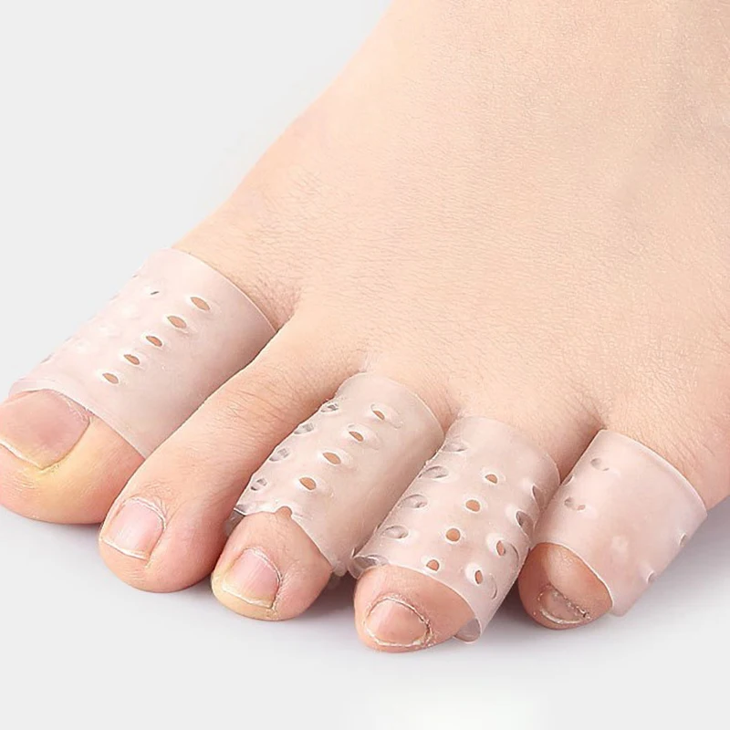 2Pcs Silicone Gel Little Toe Tube Protector Toes Covers Prevents Blisters Anti-Friction Breathable Foot Care Pedicure Tools