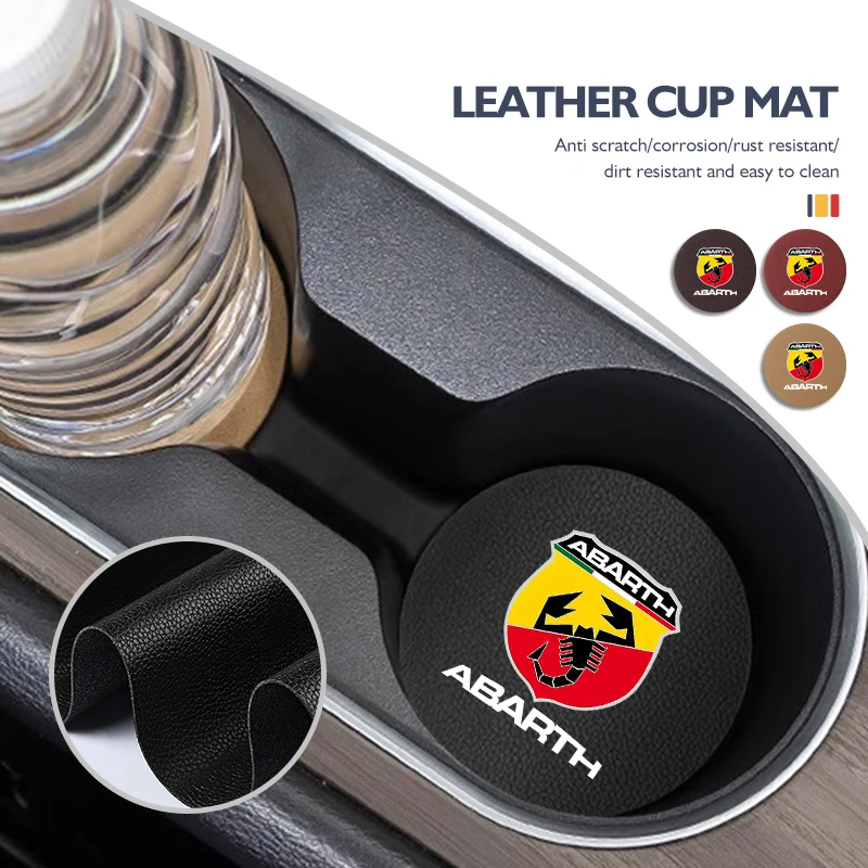 Universal Car Coaster Anti-Slip Mats Water Cup Drink Pads For Abarth Stilo Ducato Palio Bravo Linea Doblo 500 Grande Tipo cup holder coasters,car coaster pads