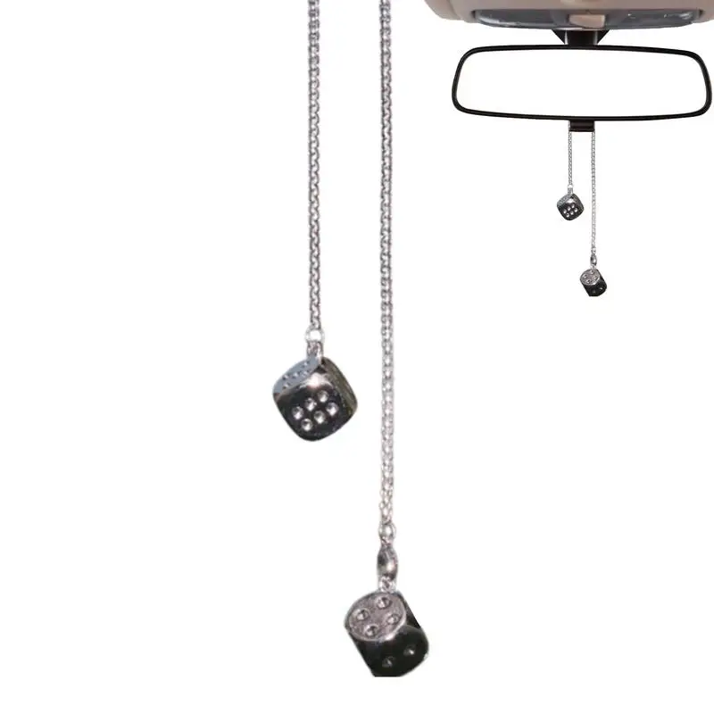 

Car Dice For Mirror Automotive Dice Mirror Hang Pendant Stylish Car Dice Decor Metal Dice Car Rear View Mirror Pendant Metal