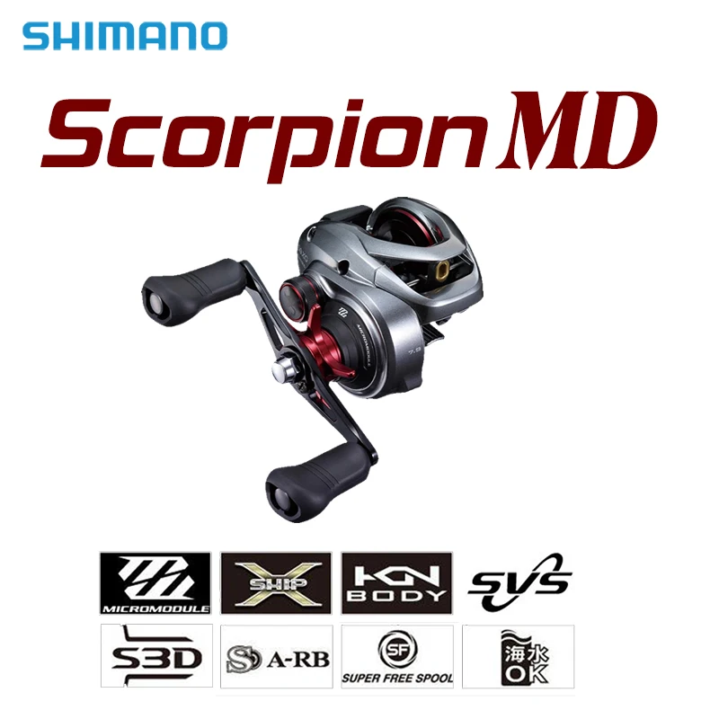 2021 New SHIMANO SCORPION MD 300XG 301XG 300XGLH 301XGLH Baitcasting  Fishing Reels Low Profile Long Cast Saltwater Reel Fishing