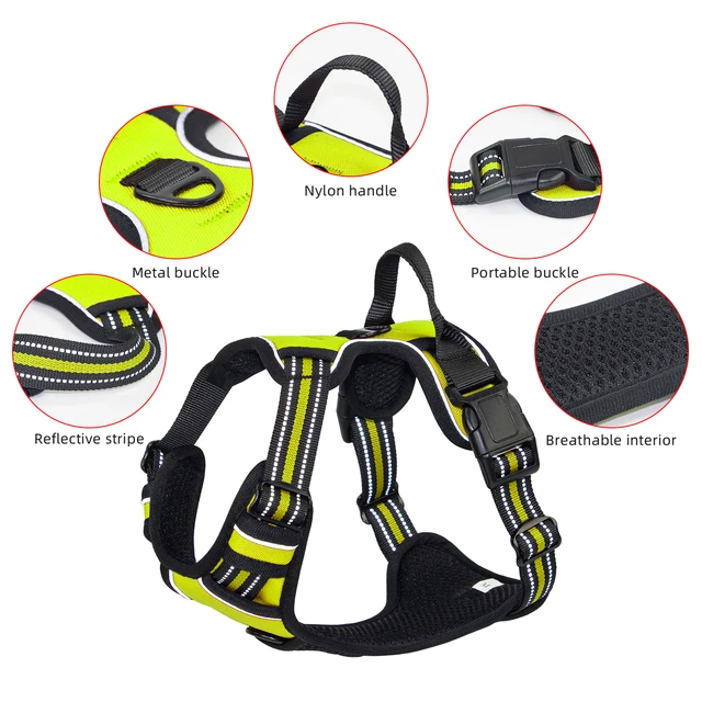 Dog Harness with Handle for Large & Medium Dogs, Breathable Padding Safety Pet Vest Outdoor dog walking harness 4
