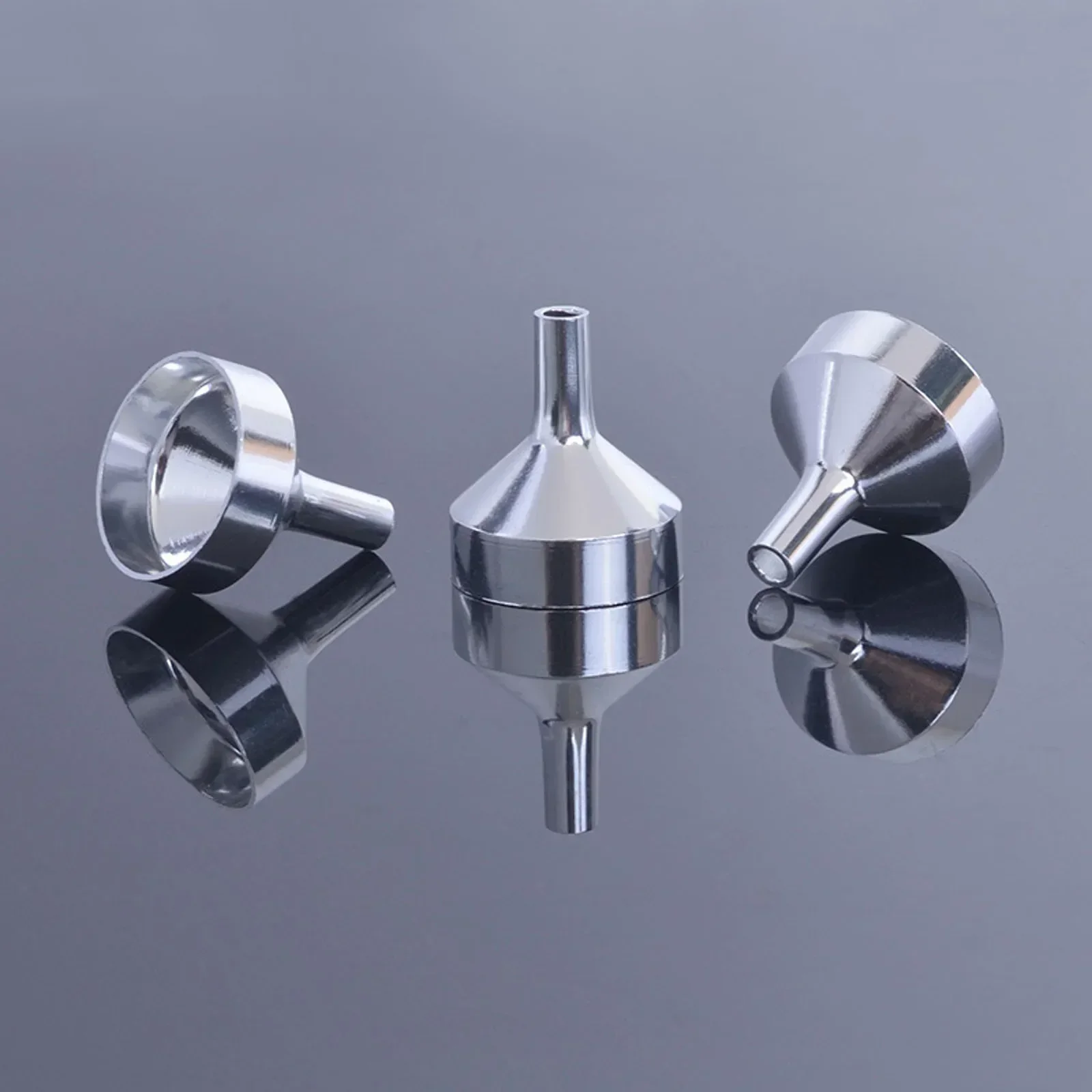 Kitchen Funnel 5Pcs Mini metal Aluminum Funnel Kitchen Oil Liquid Funnel with Detachable Filter Wide Mouth for Canning Kitchen Tools
