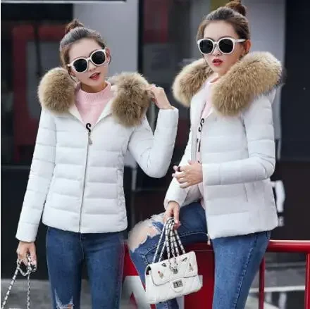 

Fashion Winter Short Large Size Faux Fur Collar Cotton Female Coat Plus Size Women Overcoat Thick Parka Girl Hooded 4xl 5xl 6xl