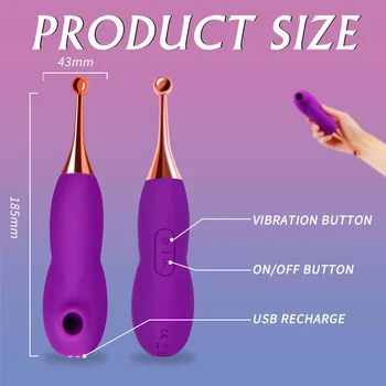 Clit Sucker 12 Modes Clitoris Orgasm Vibrator Powerful Vibrating Pen Dildo Nipple Sucking Stimulator Sex Toys for Women NV-059 6