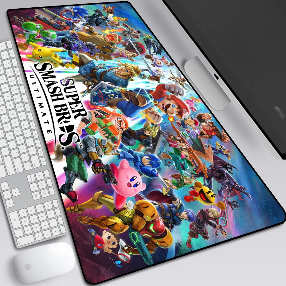

Super Game Super Smash Bros 2mm Anime Print Pad Mouse Mat Computer Gamer Accessory Mouse Keyboard Deskpad Waterproof