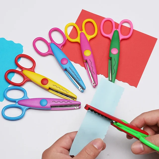 6pcs/Set Wavy Pattern Paper Cutter Scissors for DIY Crafts & Kids 1