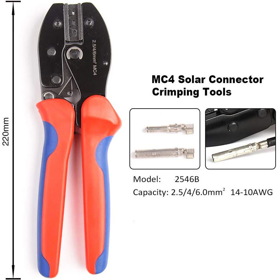 Ratchet Solar Panel CrimpingTool For 2.5-6mm2 30A 1000V Multi-Contact 4 Connectors Photovoltaic Male Female Solar Set