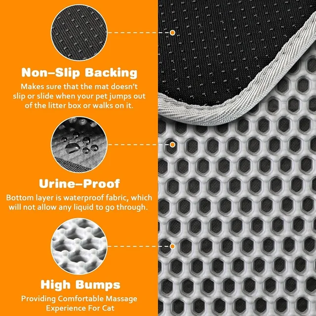 Cat Litter Mat Large Size Waterproof Pet Toilet Cat Litter Trapping Mat Non Slip Double Layer Cats Litter Box Pad Pet Product 2
