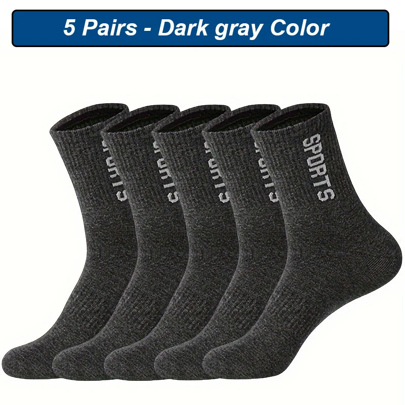 5 Paar Herrensocken, atmungsaktiv, Sportsocken, Baumwolle, für Herren, lässig, sportlich, Frühling und Herbst, neu für Männer, hohe Qualität, Übergröße, EUR 38–45 – Detail 6