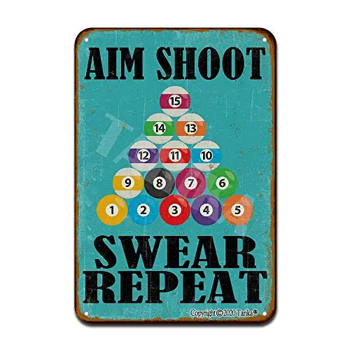 

Aim Shoot Swear Repeat Iron Poster Painting Tin Sign Vintage Wall Decor for Cafe Bar Pub Home Beer Decoration Crafts