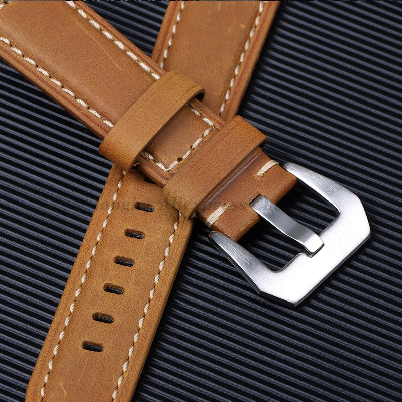 Dark Brown Crazy Horse Leather Watch Strap – Genuine Leather Belt