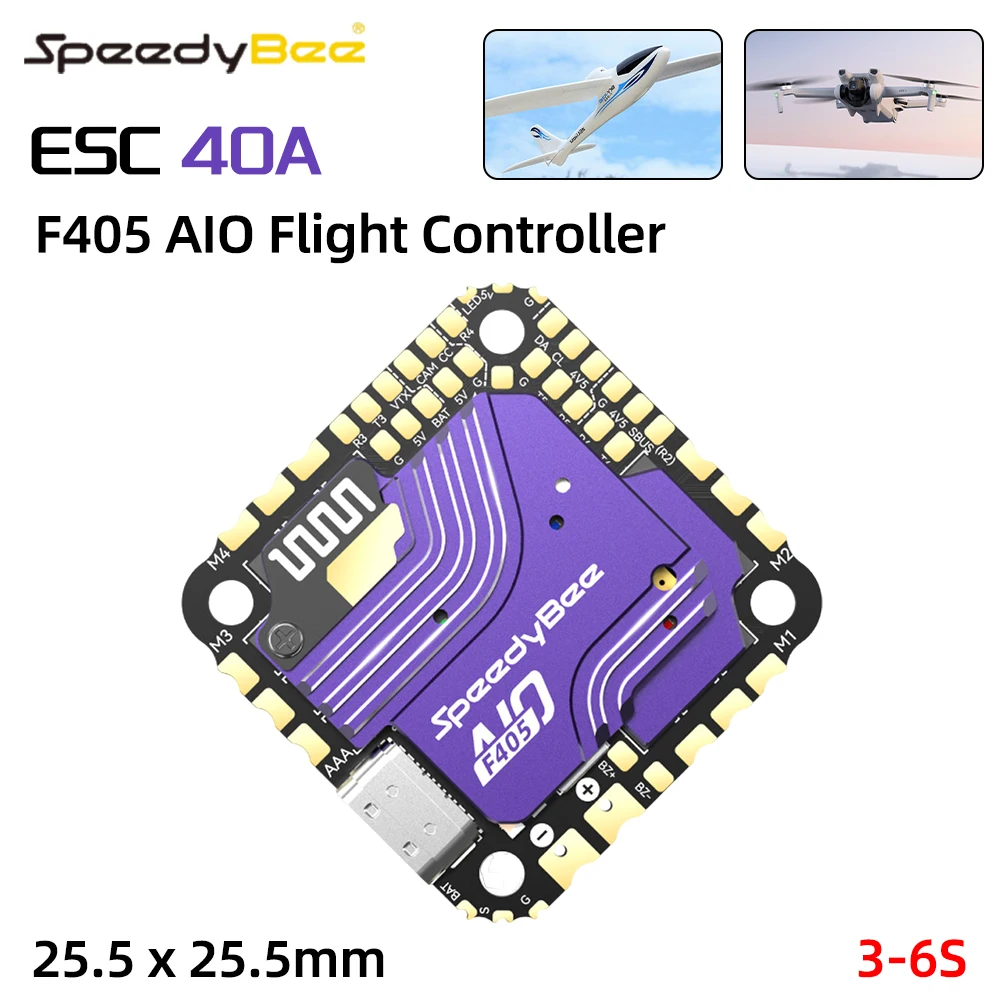 SpeedyBee F405 AIO 40A 3-6S Lipo Giros ICM-42688P FPV Dronui