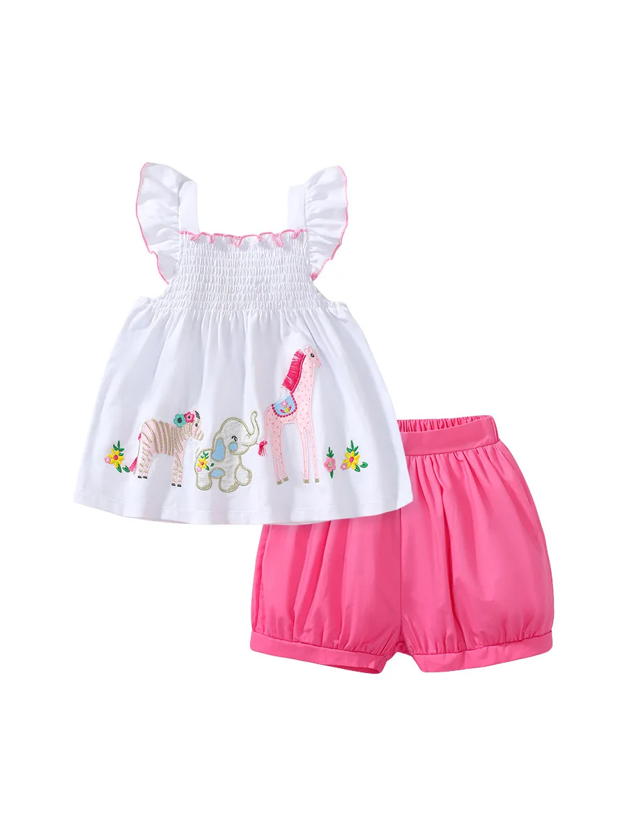 Summer New Kids Clothes Girls Children's Clothing Tracksuit Clothes Sets Cartoon Unicorn Tops+Pants Cotton