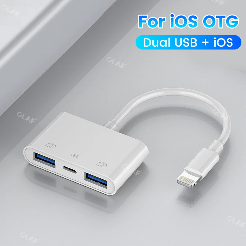 IOS OTG 라이트닝 USB OTG 변환기 어댑터, 아이폰 마우스 키보드 충전 U 디스크 카메라 카드 리더 데이터 변환기 ...