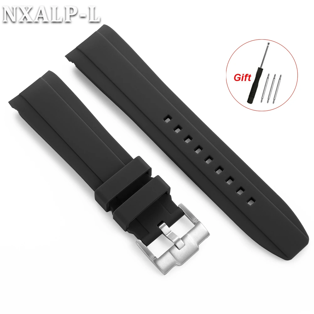 Soft Silicone Curved End Waterproof Watch Band Bracelet