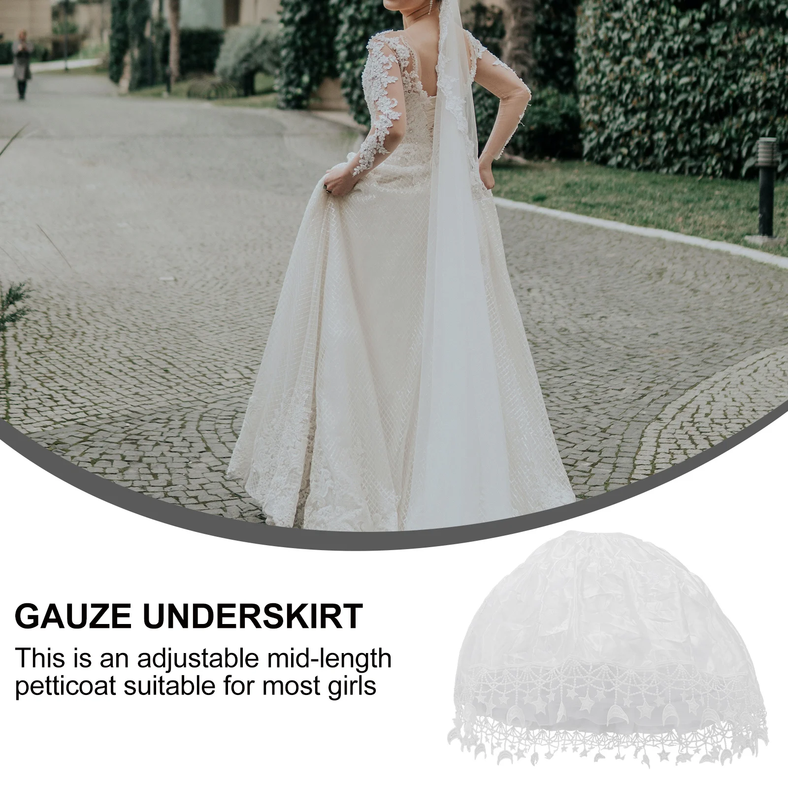 Xingyue Pannier Lolita Dress Skirts for Women White Girls' Dresses Reusable Ruffled Underskirt Flower Miss
