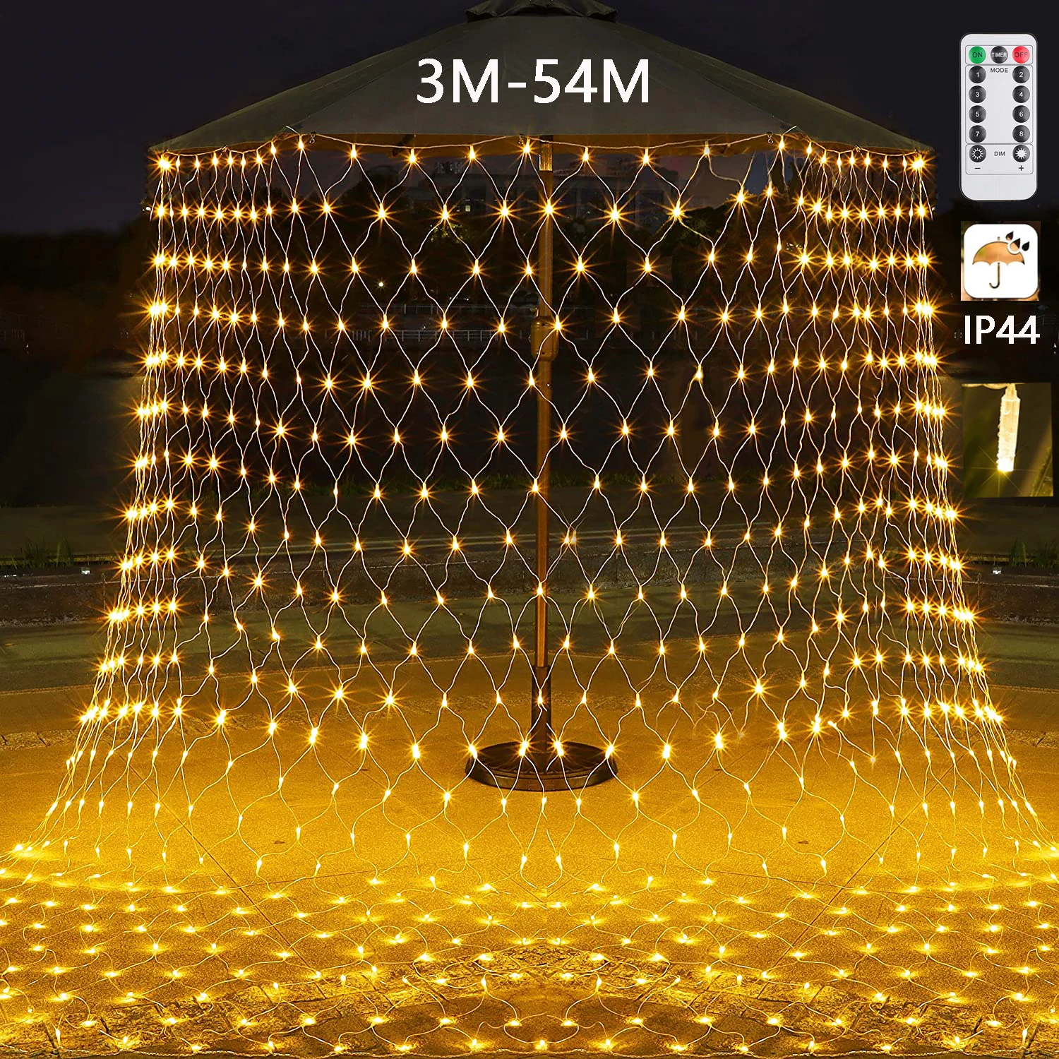 

3M-54M LED Outdoor Fishing Net Christmas Fairy Lights Festoon Garden Street Garland Curtain Wedding Tree Ramadan Decoration 2023