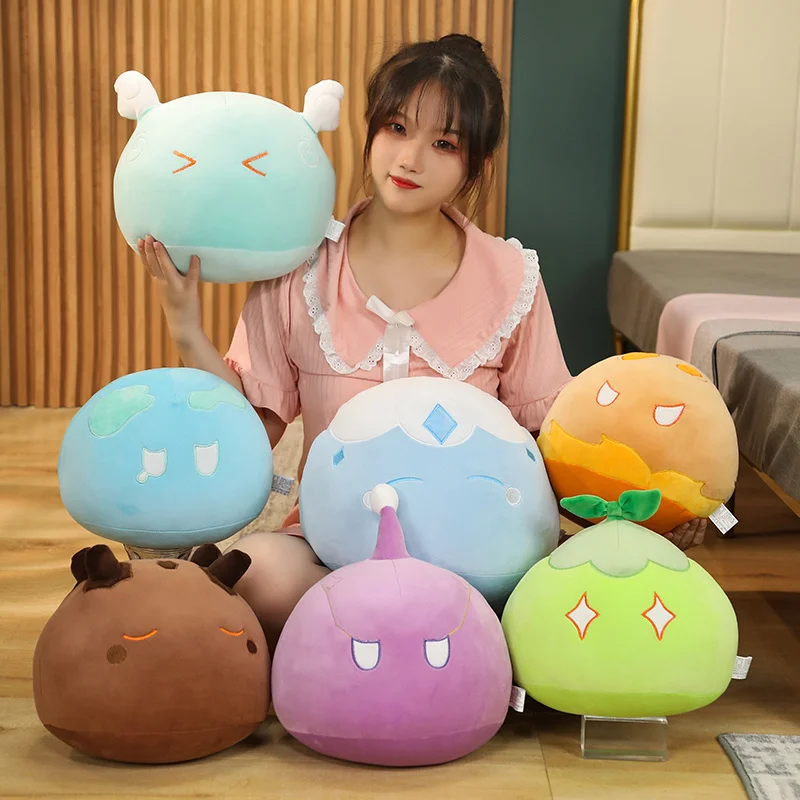 

30/40/50CM NEW Kawaii Plush Genshin Impact Pillow Cute Slime Elemental Peluche Toys Stuffed Soft Game Dolls Cushion Kids Gifts