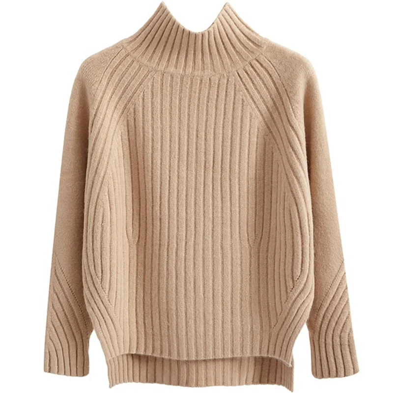 

2023 Spring Autumn Women Sweater Full Sleeves Pullover Turtleneck Casual Knitwears Warm Slim Jumpers Undershirt Oversized 2XL
