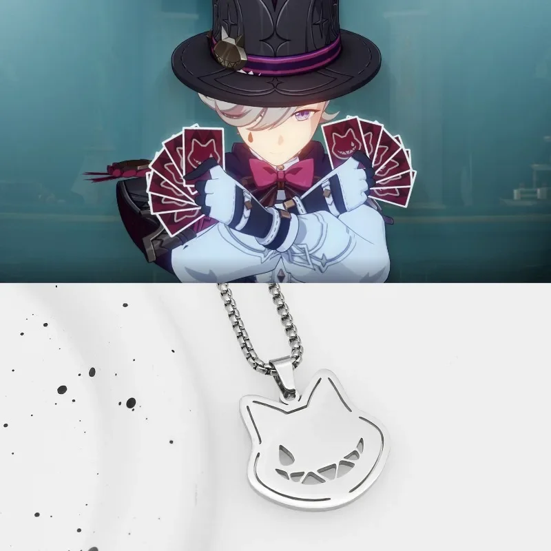 

Ожерелье Genshin Impact для женщин, ожерелья Фонтейн, женская подвеска Lyney, трендовая подвеска серебряного цвета, модный подарок для пары