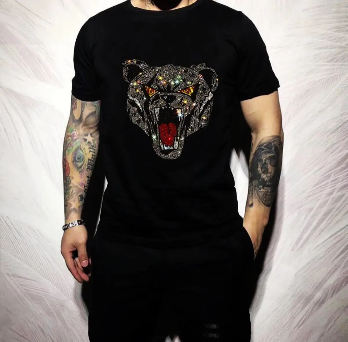 

PLEIN Men Punk For design Drill ullover brand new Hot Mens Street Fashion PP T-shirts HOT 036