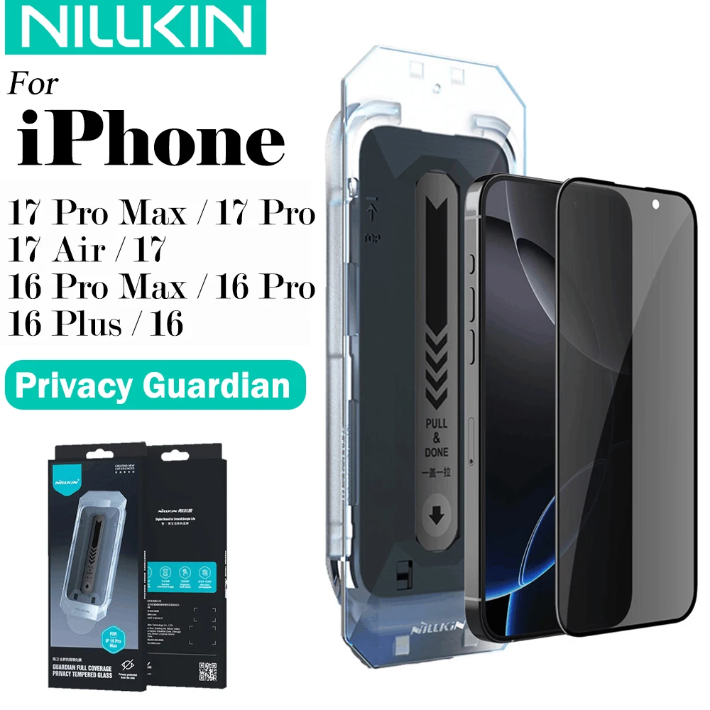 Nillkin for iPhone 17 Pro Max 16 Pro Max 17 Air 16 Plus Guardian full coverage easy installation screen protection privacy guard
