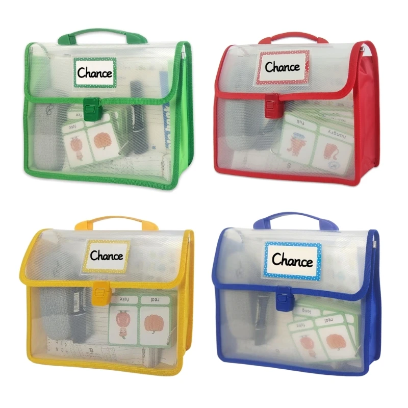 

Handheld Book Bag Clear Label Window Clear Document Storage Case for Student