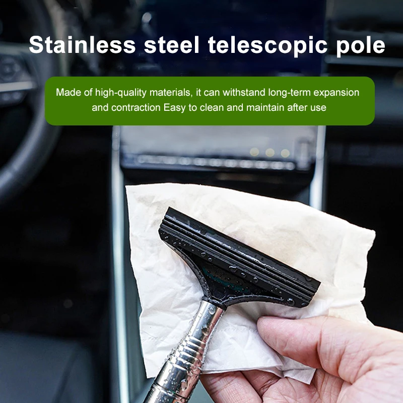 Multifunctional Car Side Mirror Squeegee Cleaner Telescopic Long Handle PE  Natural Rubber for Auto Rearview Mirror Wiper - AliExpress