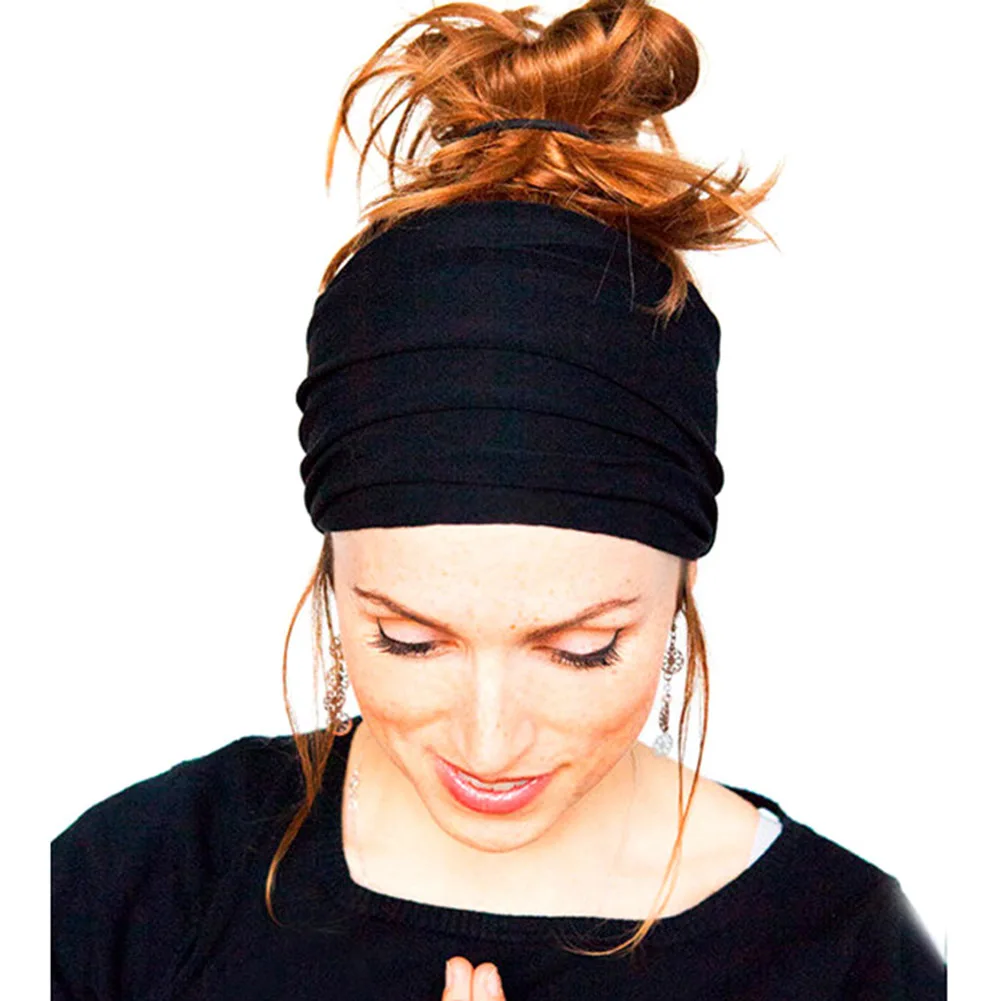 

Yoga Headbands Women Sport Elastic Cotton Head Bandage Biker Wide Headpiece Stretch Turban Ribbon Game Gym Scrunchy Hair Bands