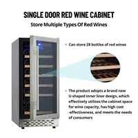 Wine Cooler Refrigerator 28 bottles, Mini Fridge with 41-65°F Digital Temperature Control, Glass Door Free Standing for Bar Home 1